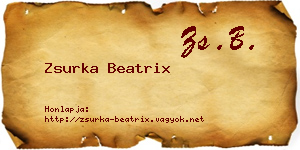 Zsurka Beatrix névjegykártya